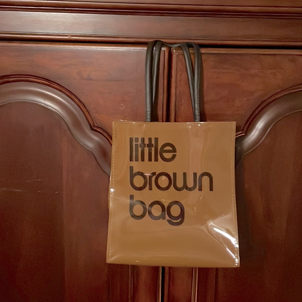 Bloomingdales little brown bag small plastic tote bag vintage.